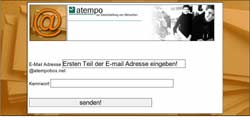 Klick auf Startansicht öffnet das Anmeldefenster zu Leichtes E-Mail